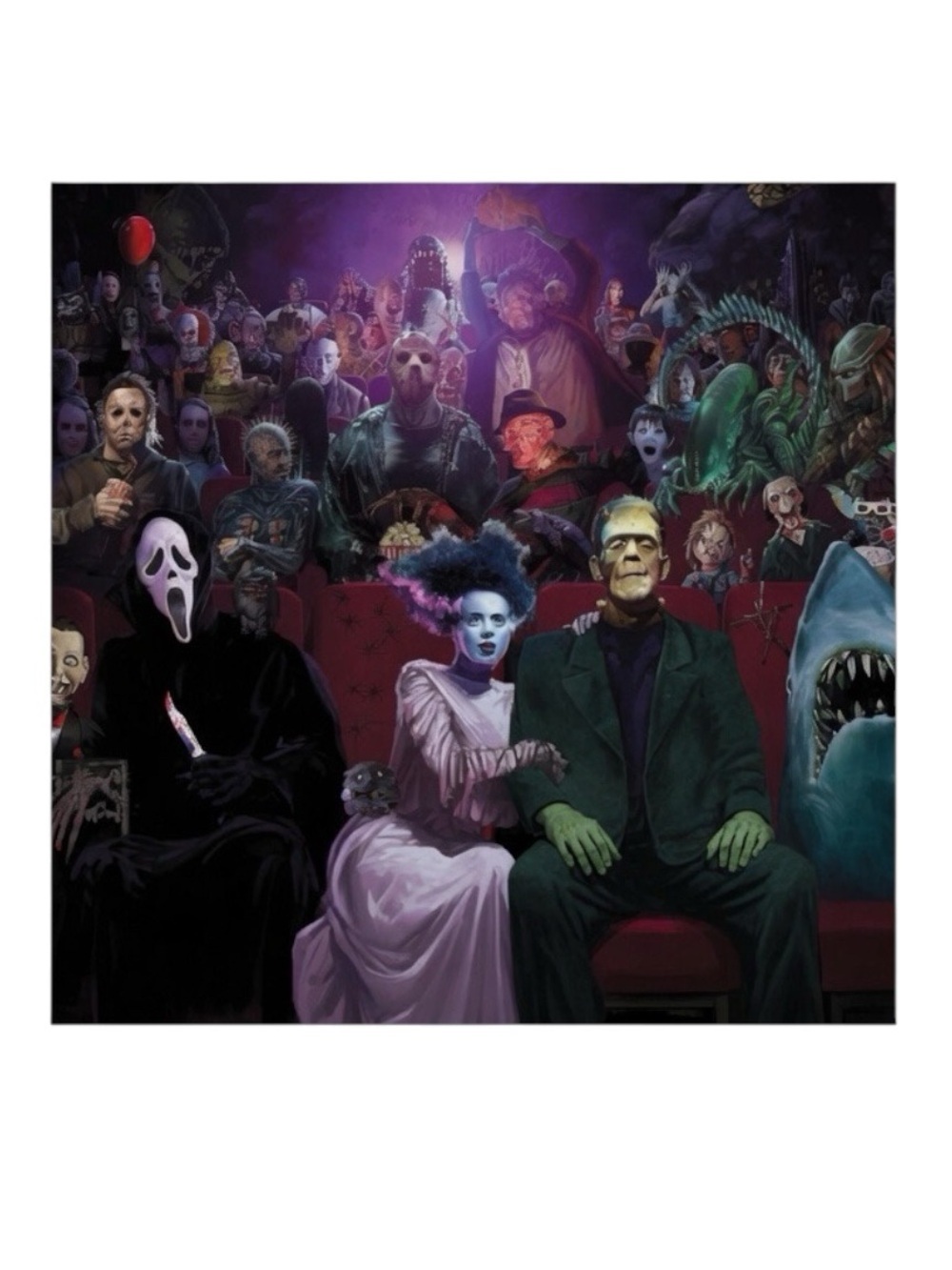 Horror Icons Movie Night Art Print - Multicolor - Picture 1 of 5